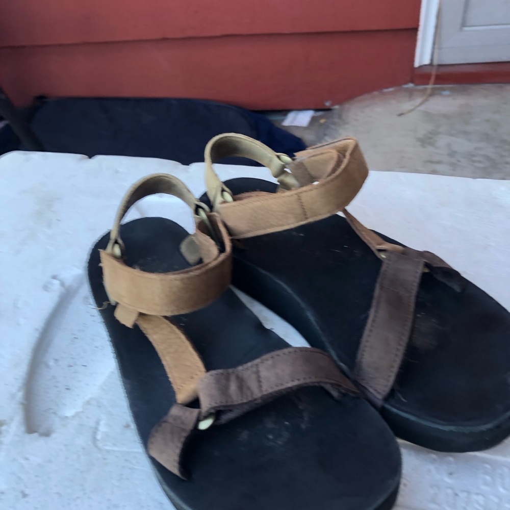 Teva Midform Universal Leather Tan Desert Sand Gray Sandals 1102435 Size 8 - Picture 13 of 16